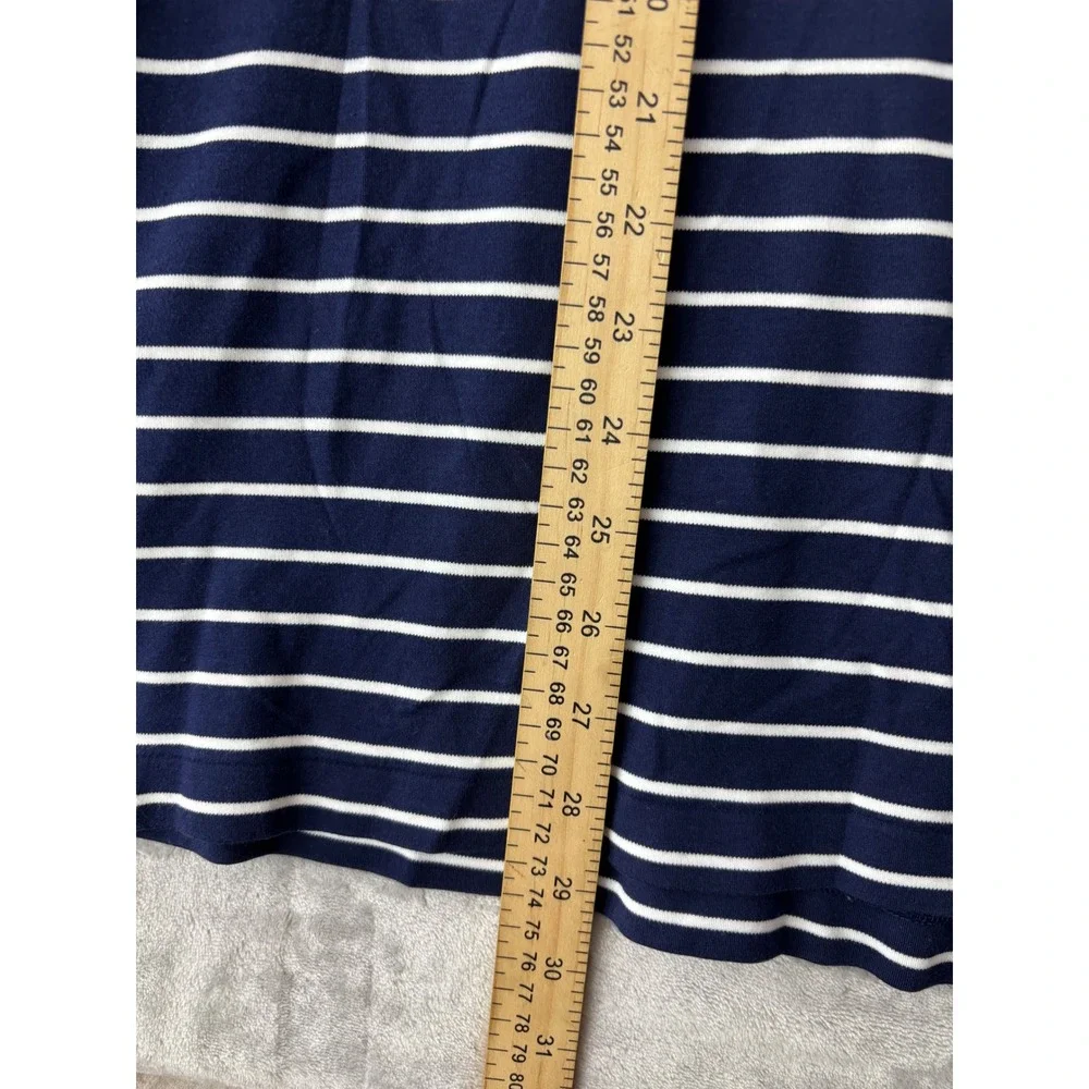 Polo Ralph Lauren Mens XL Pima Soft Touch Striped Polo Shirt Navy Blue White